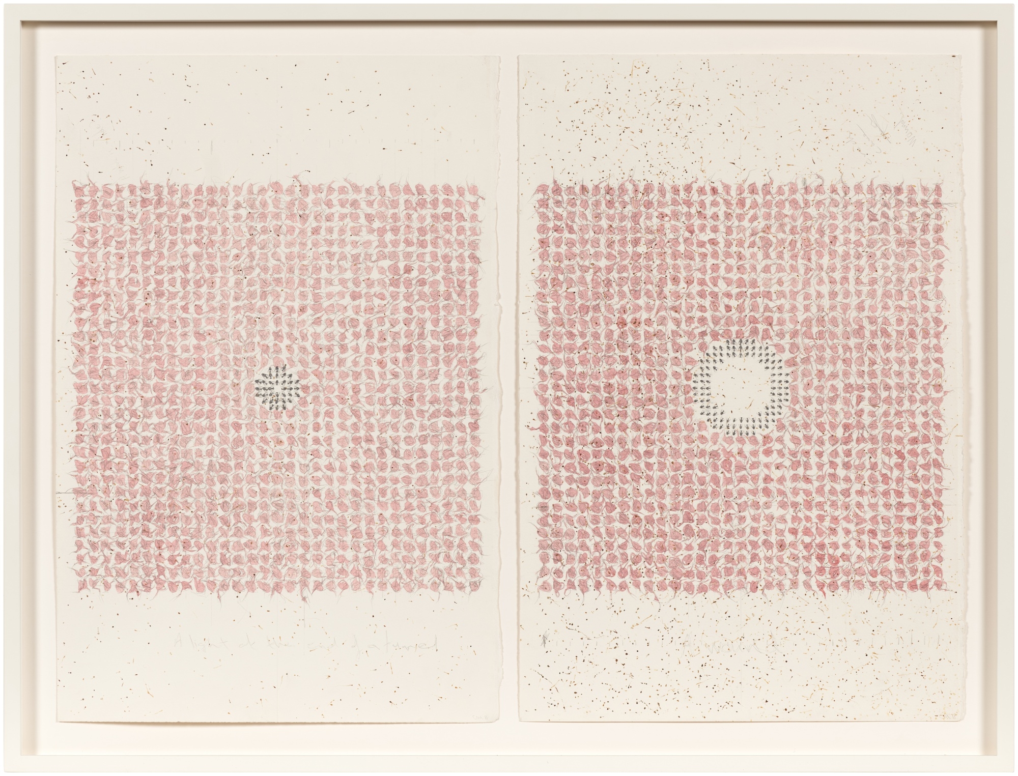 Artwork by Claire Morgan, A Hole is A Hole (II), Made of bluebottles residues, pencil and watercolour on paper