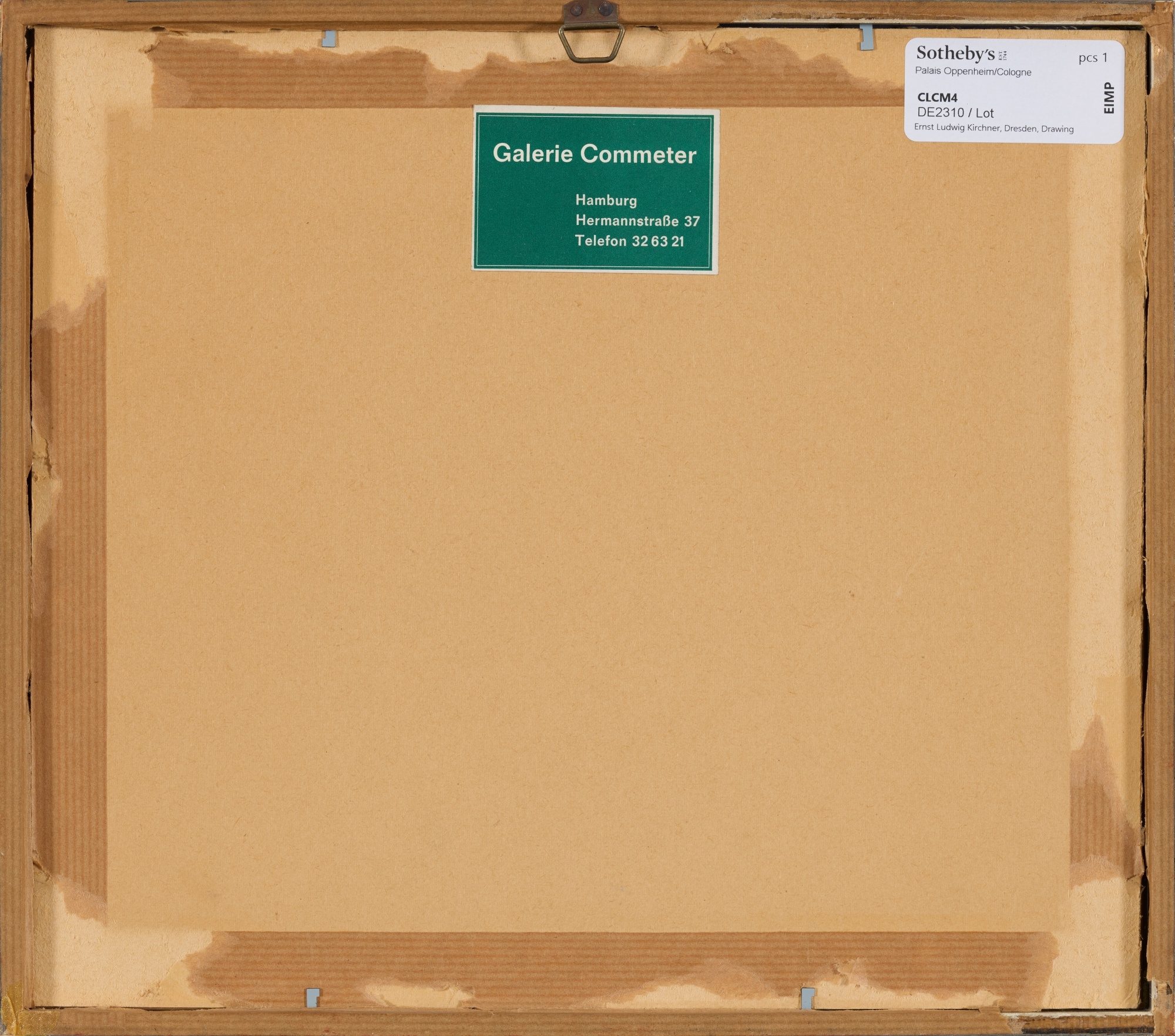 Artwork by Ernst Ludwig Kirchner, Elbkähne vor gelben Häusern, Dresden (Elbe Barges in front of Yellow Houses, Dresden), Made of ink and coloured wax crayon on paper