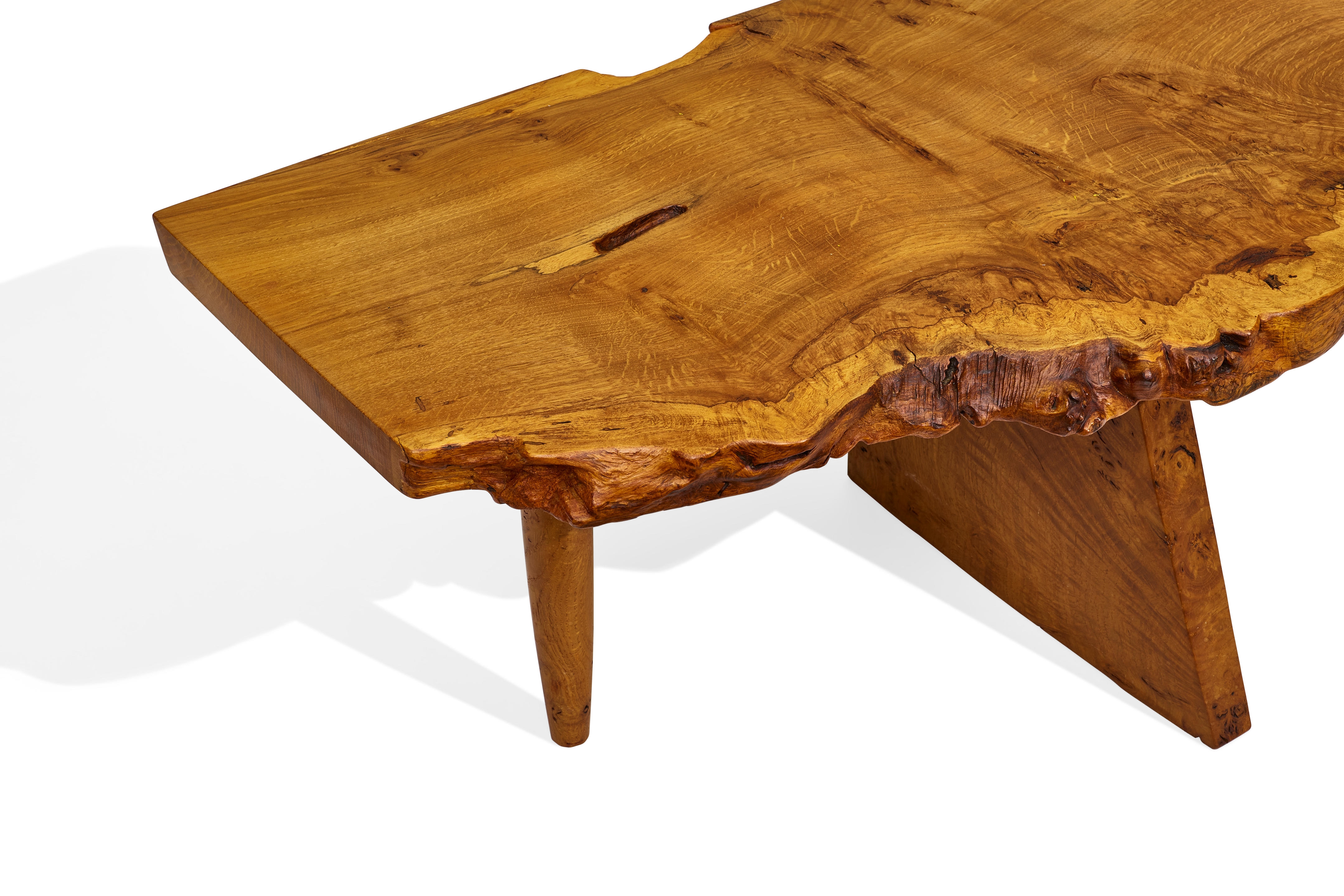 George Nakashima | Special Oak Burl Bench (1987) | MutualArt