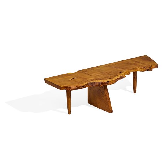 George Nakashima | Special Oak Burl Bench (1987) | MutualArt