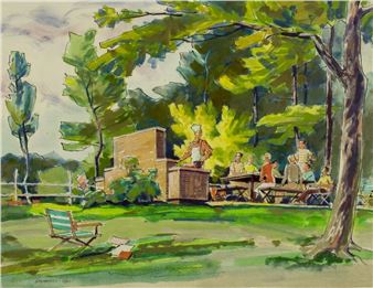 Illustration - Outdoor Barbecue - Edmund Kopietz