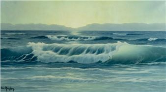 Sun Raising at Toulon (Seascape) - Edouard Mandon