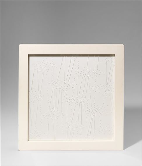 Silikon-Lichtobjekt ohne Motor. Trägerplatte mit Silikon und Leuchtmittel unter Acrylglasscheibe by Werner Bauer, 1988