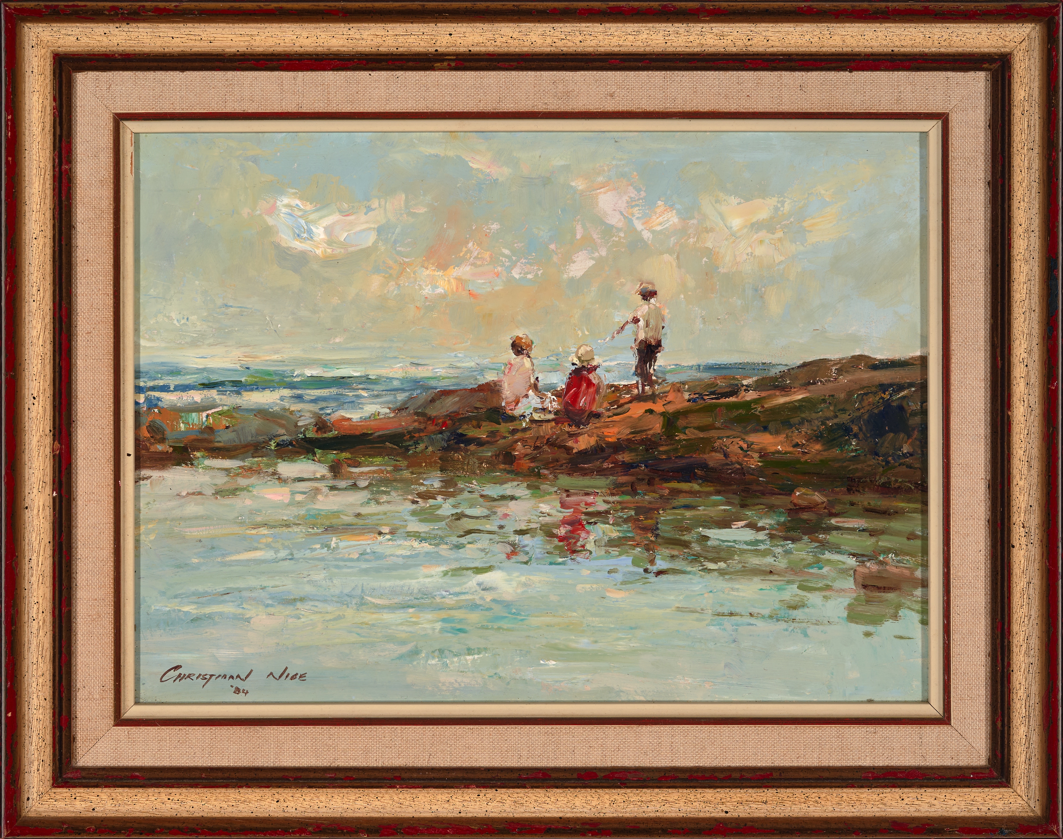 Christiaan Nice | Children Playing on the Rocks (1984) | MutualArt