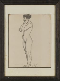 Stehender Akt im Profil - Louis Seel
