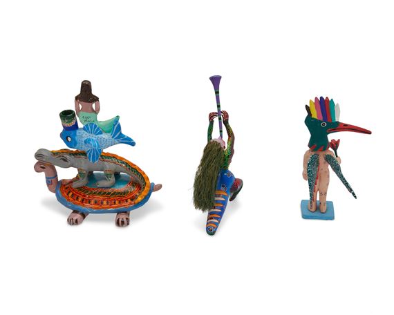 Mexican Folk Art 20th Century | Three Oaxacan sculptures | MutualArt