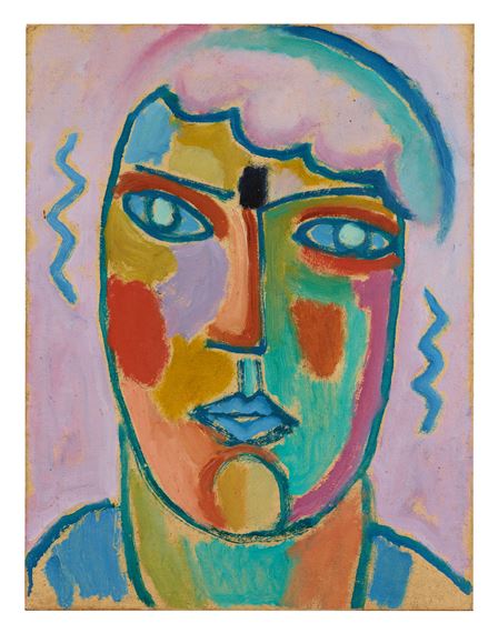 Mystischer Kopf: Kopf in Lila und Blau