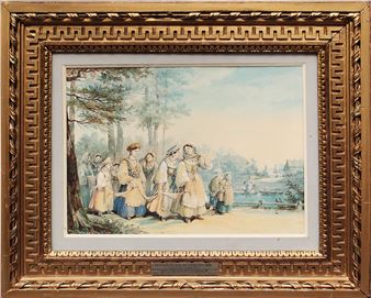 Girls on a walk - Karl Ivanovich Kollman