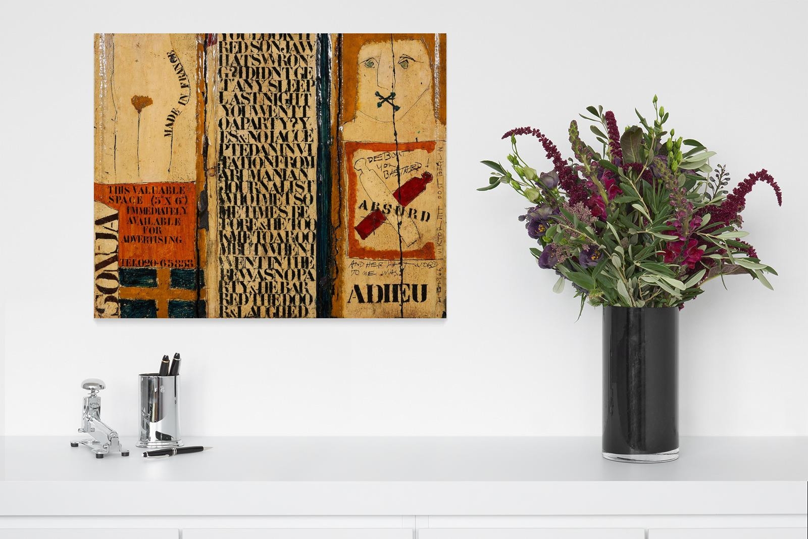 Artwork by Viktor IV, Adieu., Made of Mixed media on wood