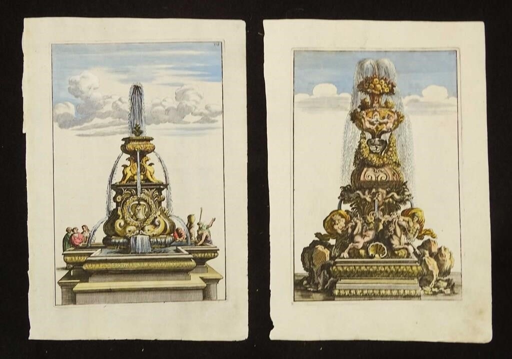 Georg Andreas Böckler | Set of 4 fountain architectural designs (1664 ...