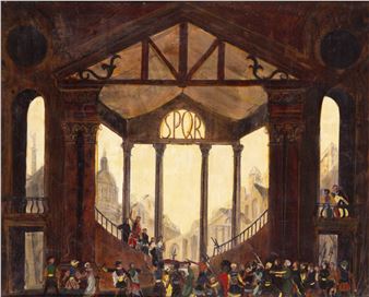 Scene with Mark Antony. Stage Design for the W. Shakespeare Play "Julius Caesar" - André Bakst