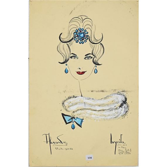 Louis Alexandre Raimon | Etude de femme à l’écharpe et aux boucles d ...