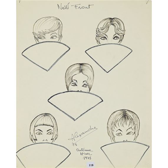 Louis Alexandre Raimon | 5 études de coiffures (1975) | MutualArt