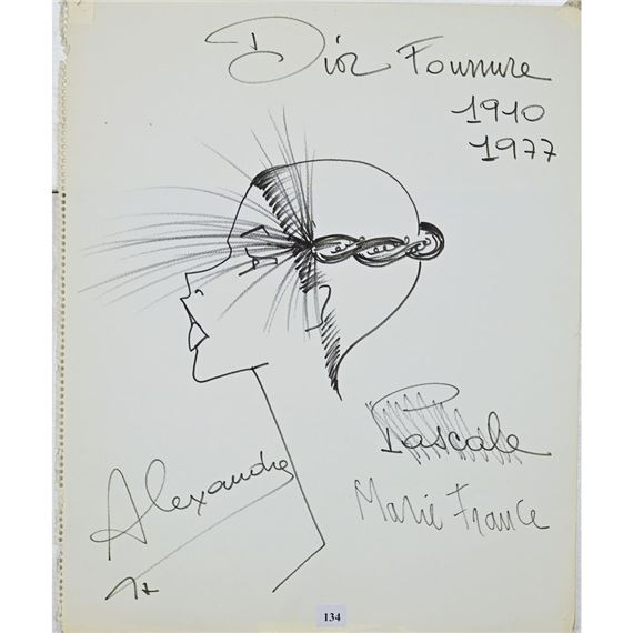 Louis Alexandre Raimon | étude de coiffure ». Dessin signé. H.46 L.38 ...