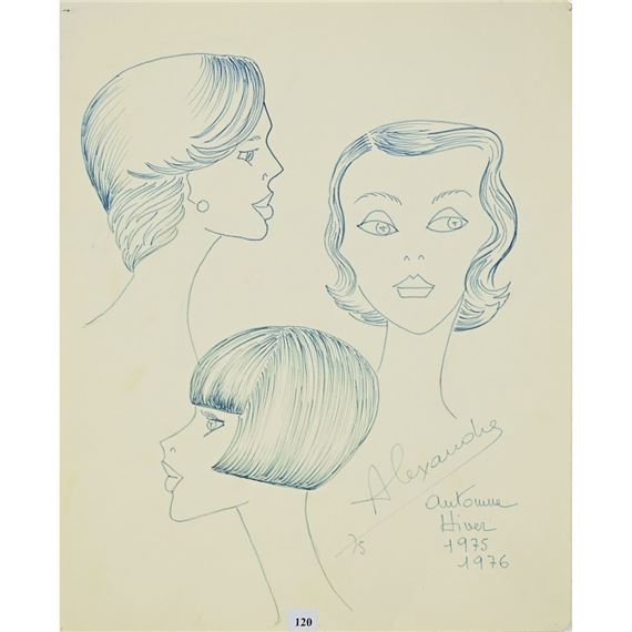 Louis Alexandre Raimon | 3 études de coiffures (1975 - 1976) | MutualArt
