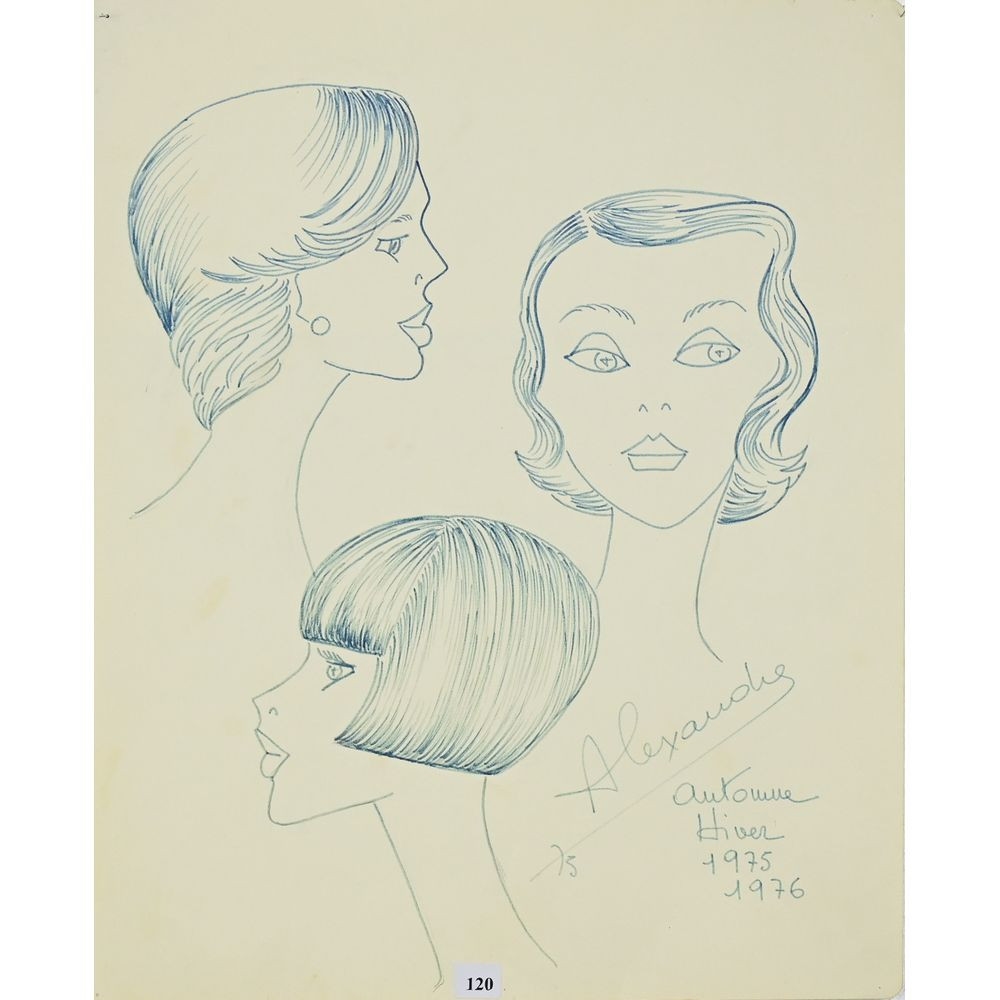 Louis Alexandre Raimon | 3 études de coiffures (1975 - 1976) | MutualArt