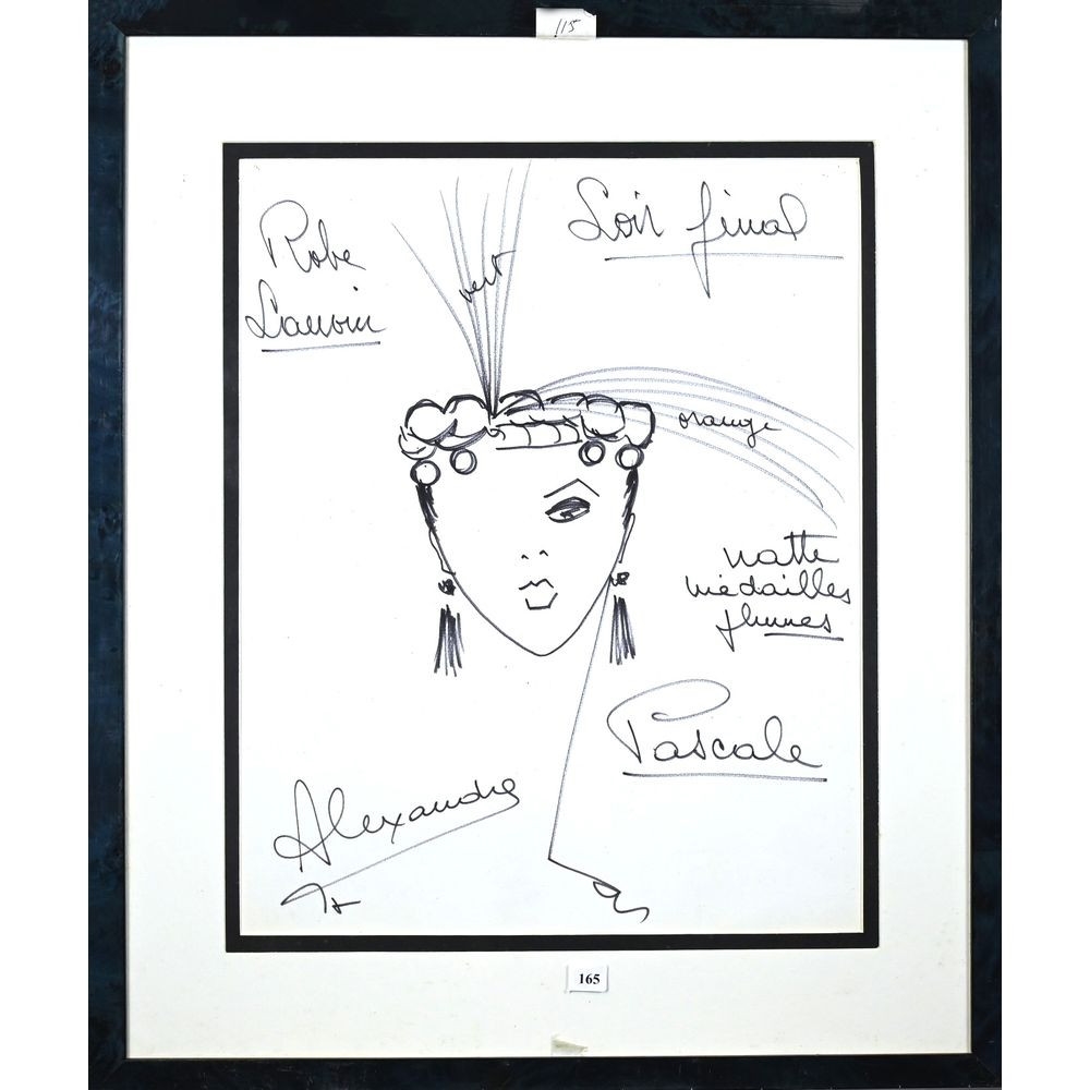 Louis Alexandre Raimon | « Etude de coiffure, natte, médailles, plumes ...