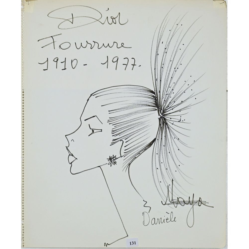 Louis Alexandre Raimon | Étude de coiffure ». Dessin signé. H.46 L.38 ...