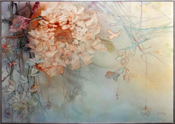 FLOWERS IN FOG by Florence Hasenflug, circa 1970