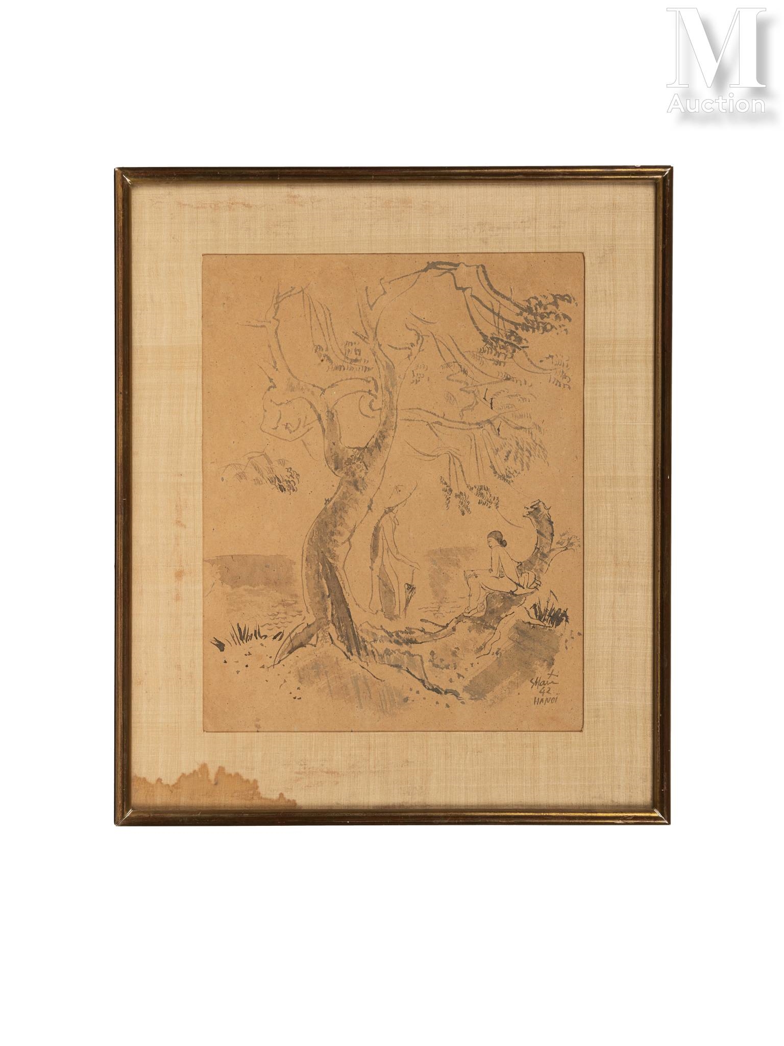 Artwork by Saint-Maur, Esquisse à l'encre sur papier, Made of l'encre sur papier