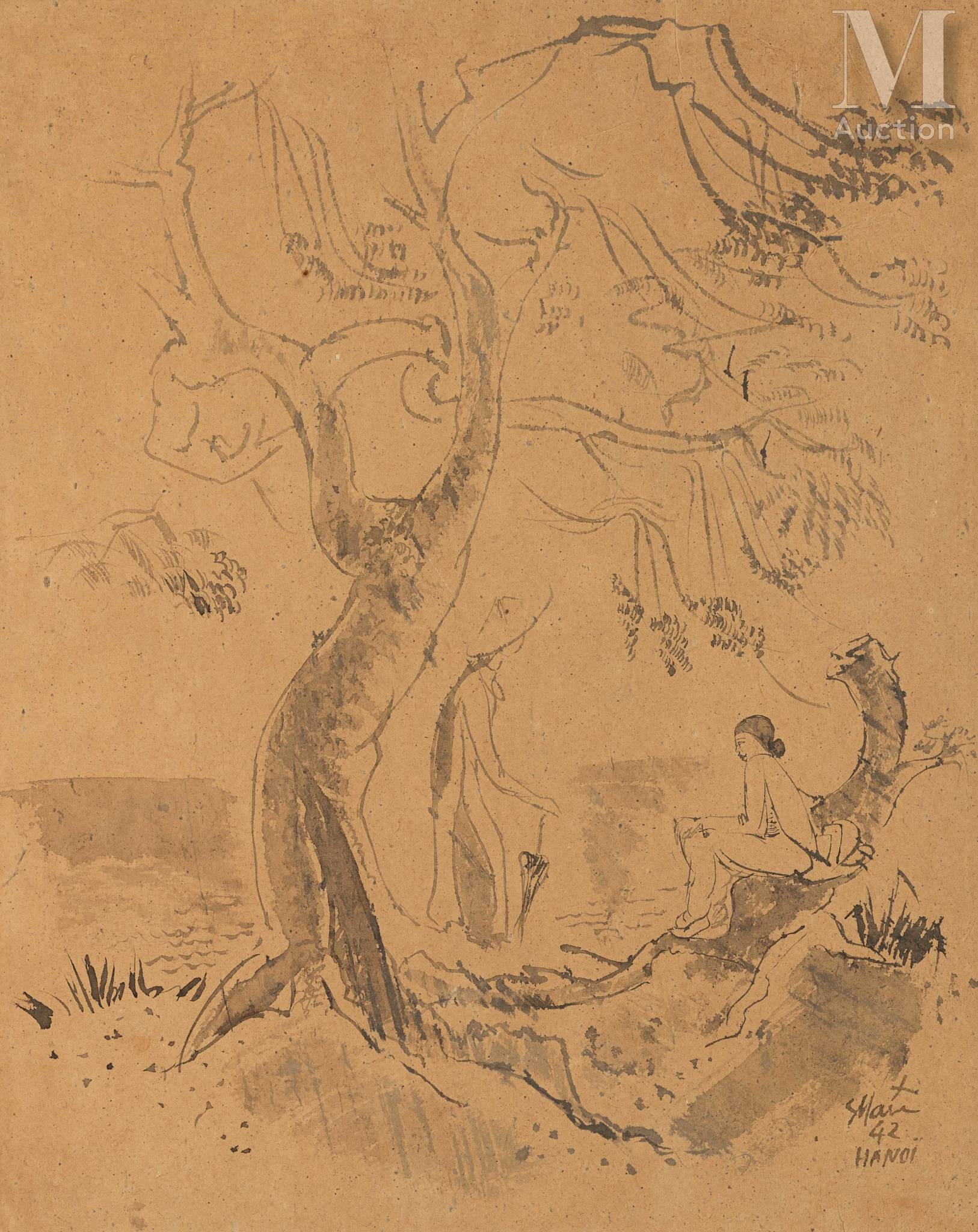 Artwork by Saint-Maur, Esquisse à l'encre sur papier, Made of l'encre sur papier