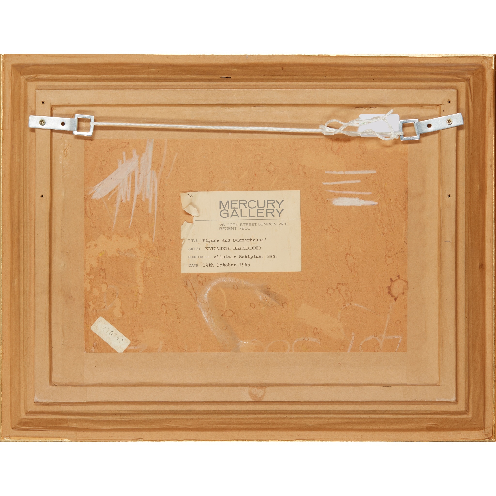 Artwork by Elizabeth Blackadder, FIGURE AND SUMMERHOUSE - 1965, Made of mixed media on board