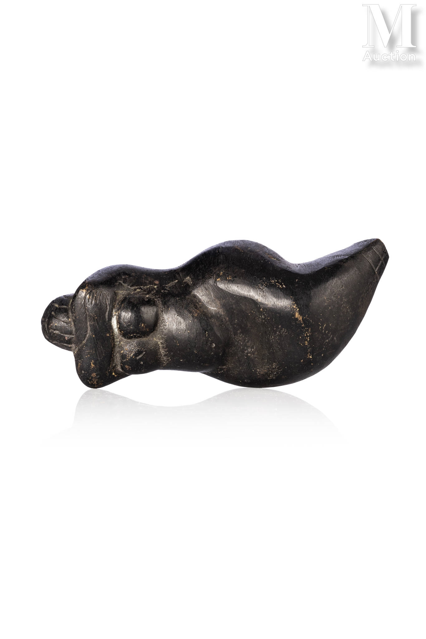 Figurine Perruche Sculptée En Corne - Statuette Animalière - Occasion
