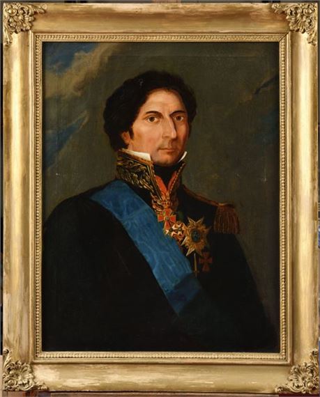 King Charles XIV, in uniform wearing the orders of Charles XIII, the orders of the Seraphim, the sword and the North Star by Swedish School, 19th Century