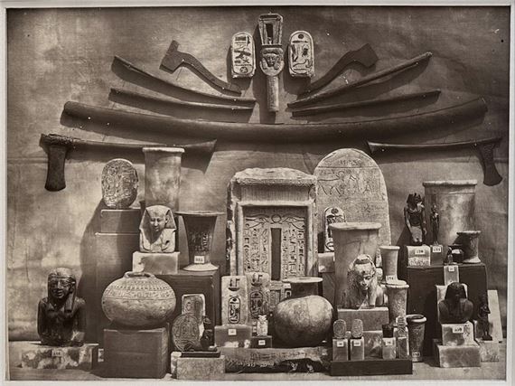 “Planche 37 – Monuments historiques”, Collection de petits navires, de stèles et d’armes, issue de l’« Album du Musée Boulaq » d’Auguste Mariette, Hippolyte Délié, Mourès & Cie Imprimeurs-Editeurs, Le Caire, 1872 by Emile Béchard, 1872