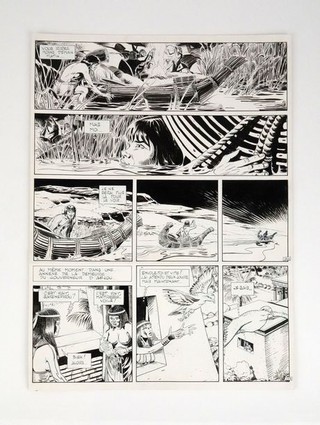 Artwork by Georges Ramaioli, The horus of Nekhen, Made of Ink of china