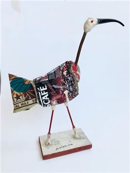 ) Ibis, 2004 Mixed media sculpture: cans and plastic Signed on the base H : 40 cm - Assane Déme