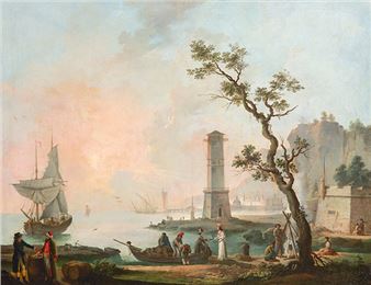 Vista costera al atardecer - José Camarón y Boronat