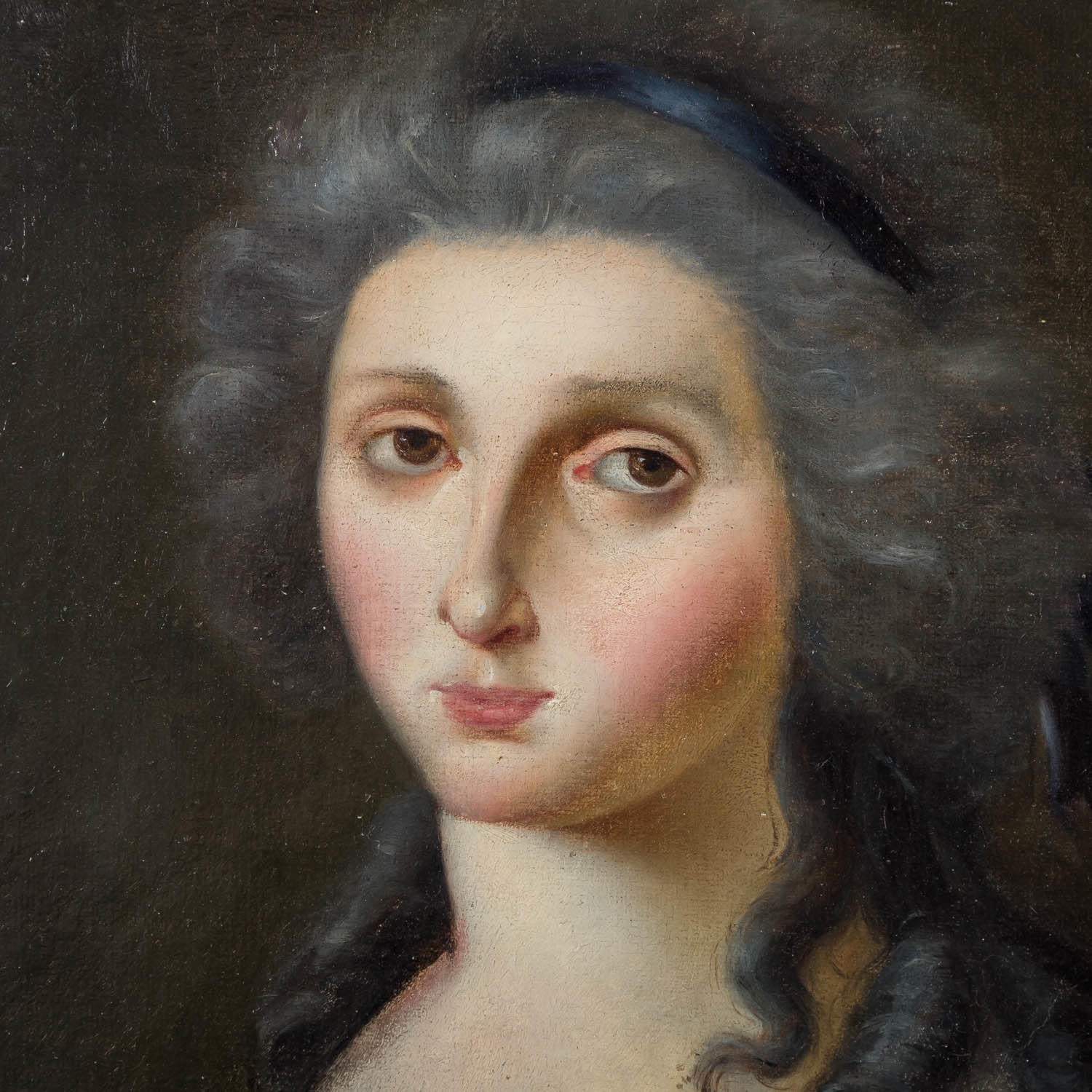 French School, 18th Century | Portrait of a young woman in a white ...