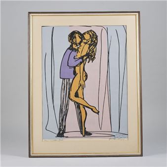 Grafiskt blad, Scen ur Fröken Julie. - Harald Sandberg