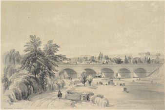 19th century engraving; and five other local engravings and prints - Weedon Viaduct