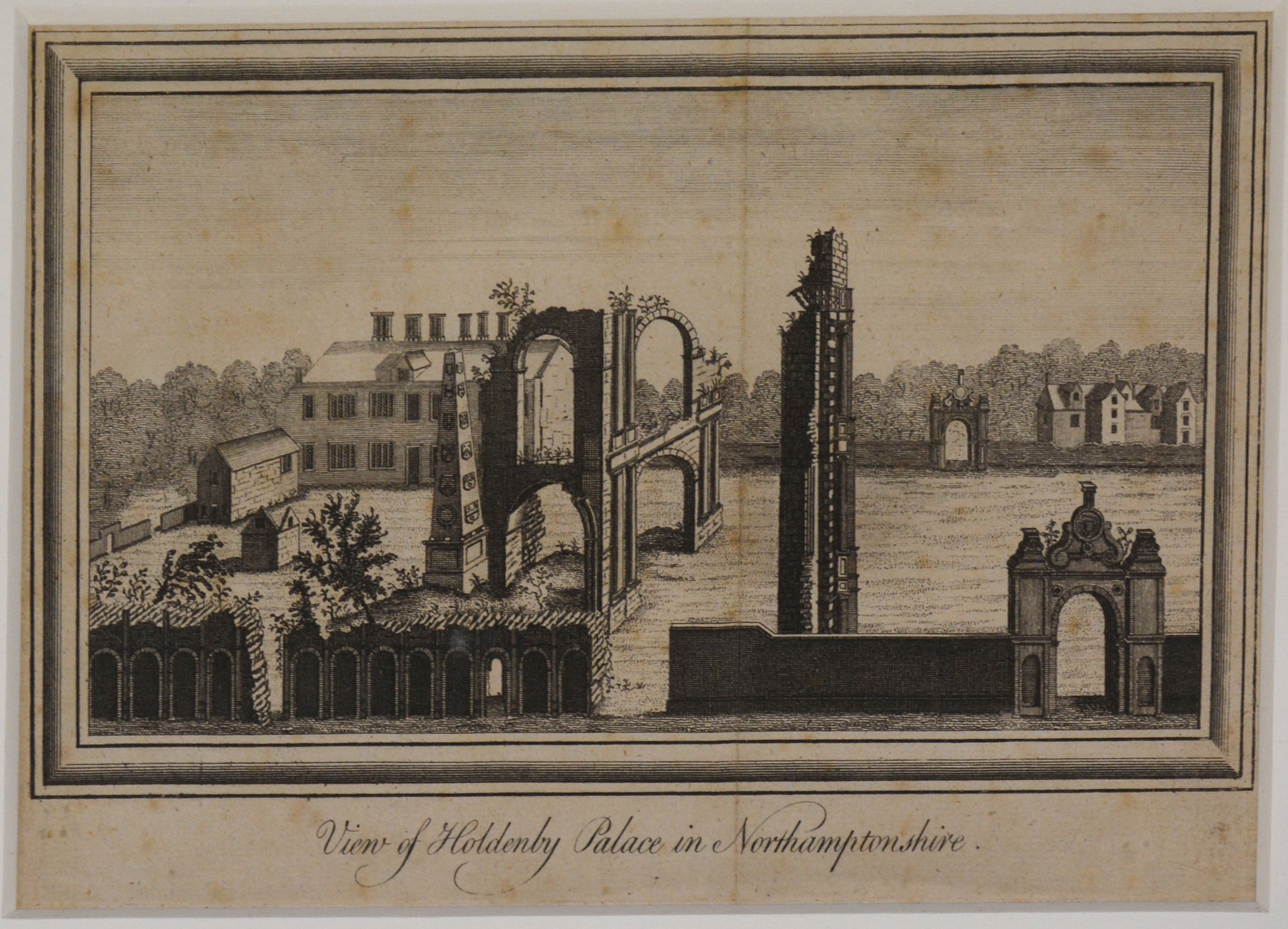 Artwork by Weedon Viaduct, 19th century engraving; and five other local engravings and prints, Made of engravings and prints