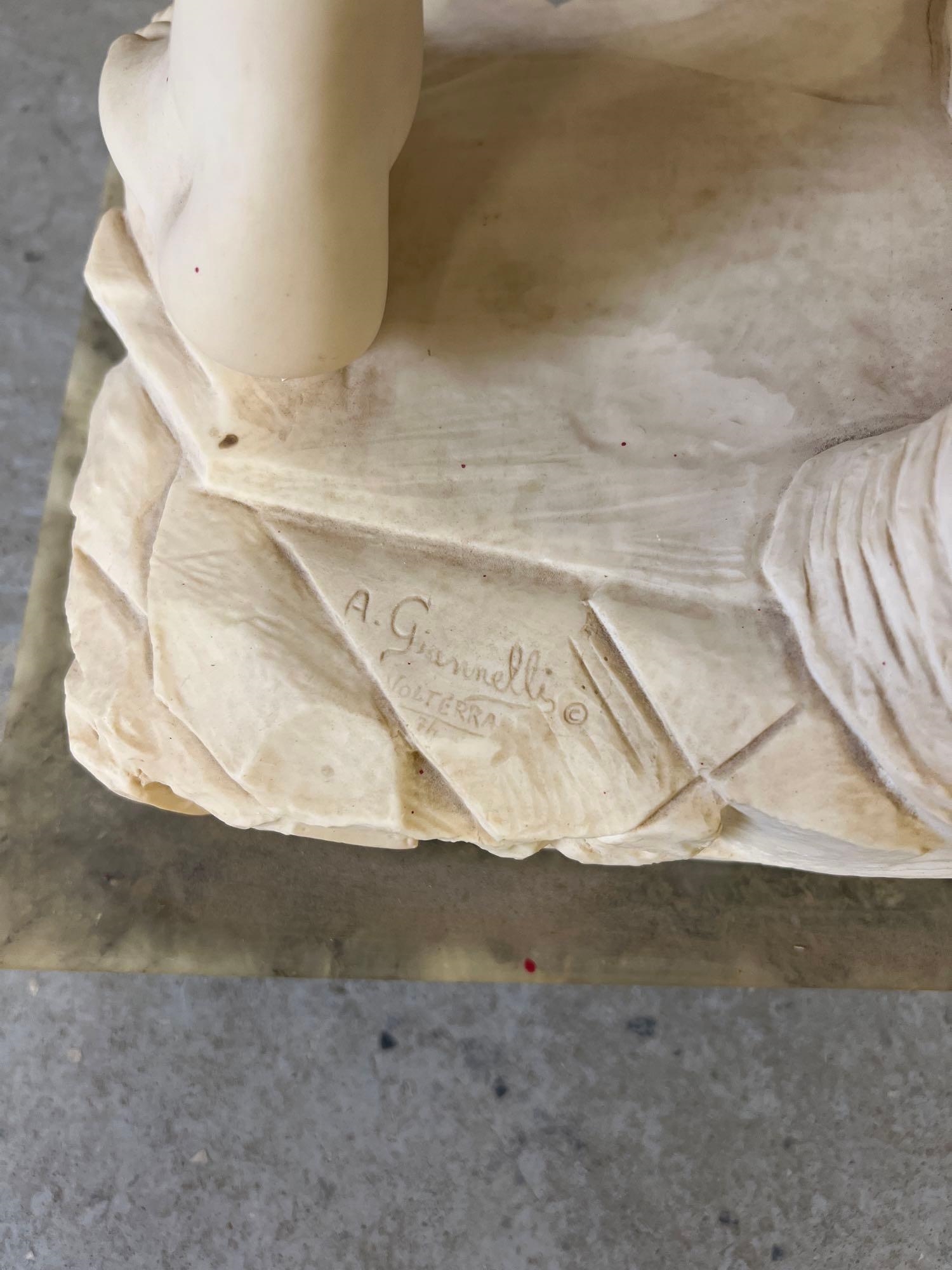 Michelangelo Italian Alabaster Sculpture of David MutualArt