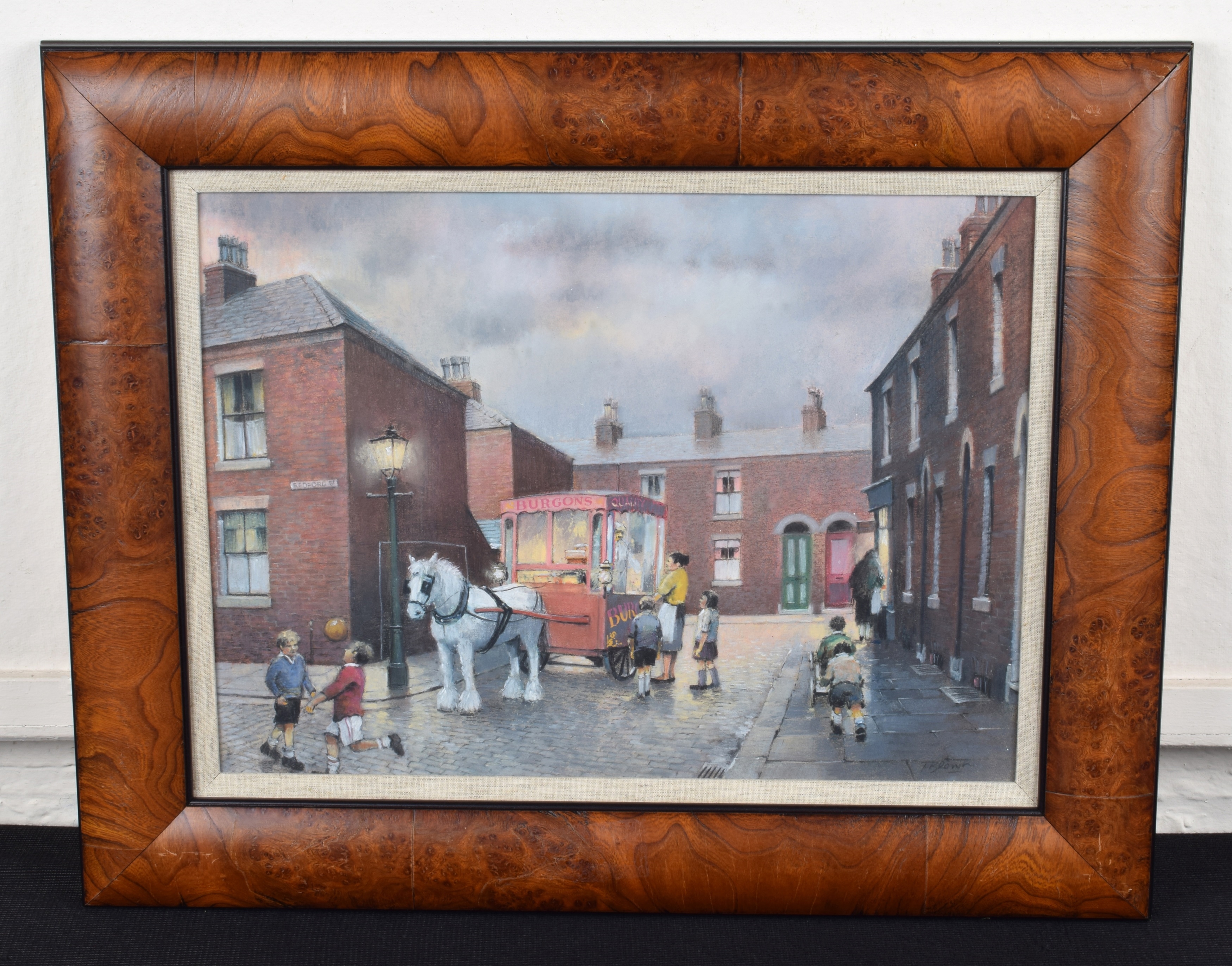 Artwork by Tom Brown, The Ice Cream Man, Made of pastel