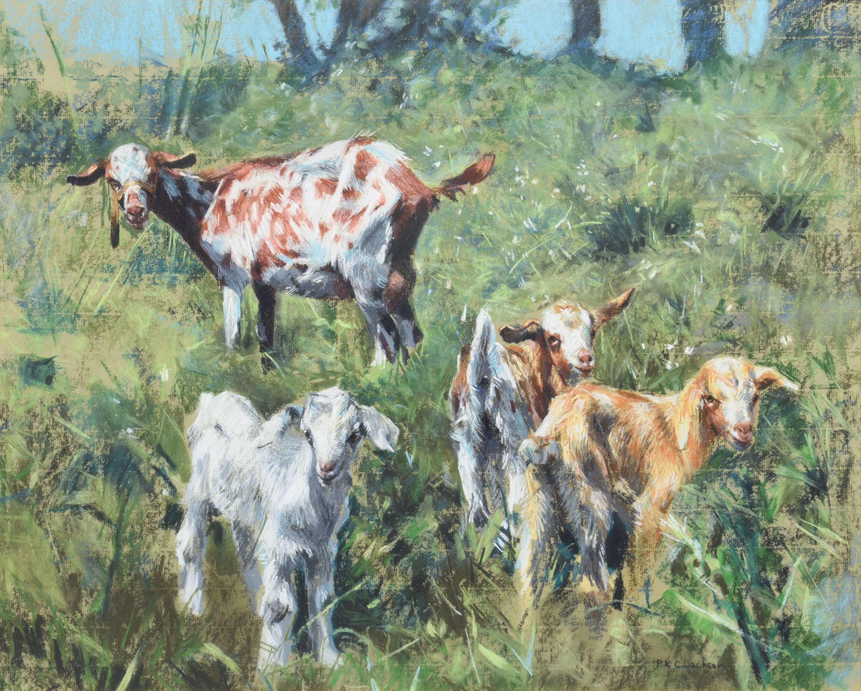 Peter Kenneth Cowley Jackson | Goat and kids in a field | MutualArt