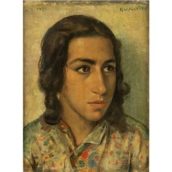 Portret van een vrouw - Karel van Veen