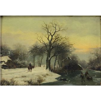 Winters riviergezicht - Cornelis Crommelin