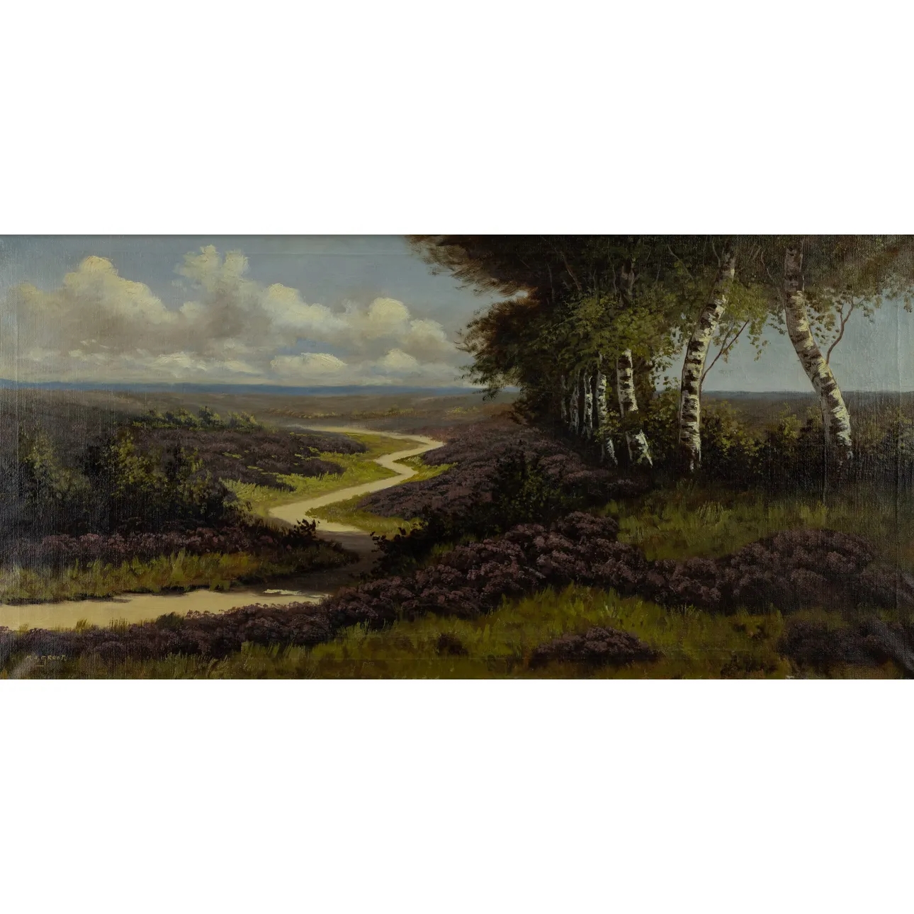 Artwork by Maurits de Groot, Heidelandschap, Made of oil on canvas