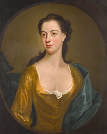 Portrait of a lady in a painted oval by Enoch Seeman, circa 1689