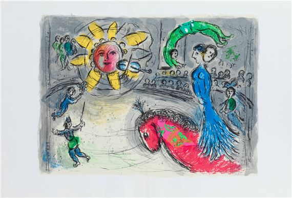 Marc Chagall | Soleil au cheval rouge (1979) | MutualArt