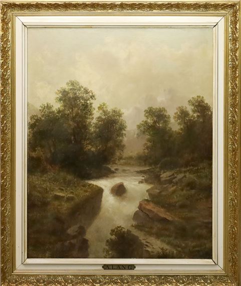 Landschaft mit Bachlauf by Albert Lang