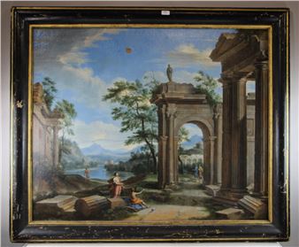 Figures dans un paysage antique by Attributed to Gabriel Perelle