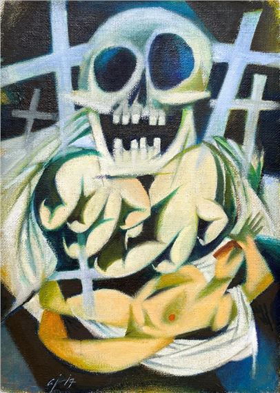 Girl and death by Oldřich Jelínek, 2017