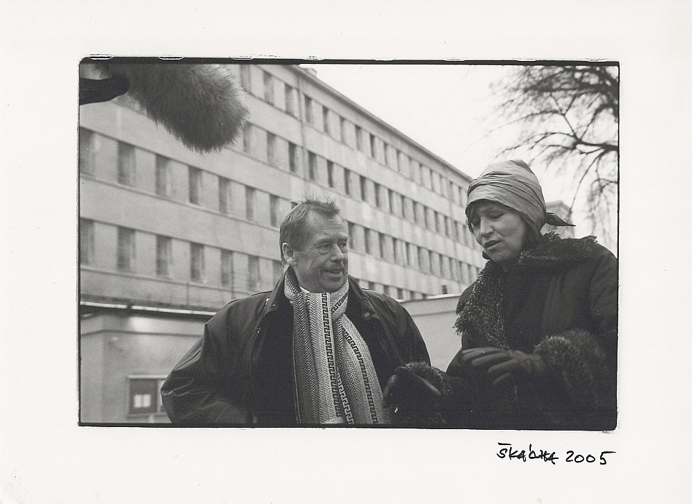 Artwork by Oldřich Škácha, Václav Havel with Marta Kubišová, Made of photo