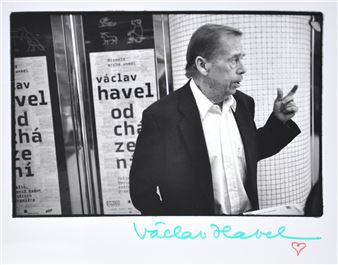Václav Havel - Leaving (signed VH) - Oldřich Škácha