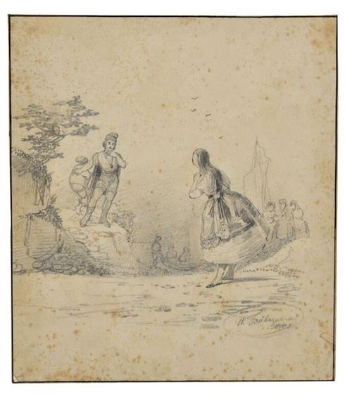 Meeting at the seaside by Ivan Aivazovsky, 1835